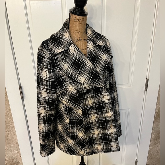 MODA Victoria’s Secret Plaid Peacoat Jacket large - Picture 2 of 7